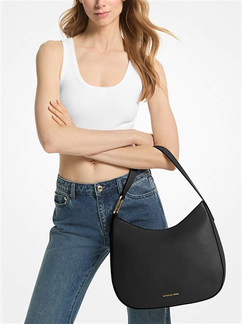 michael kors kensington large|Kensington Large Pebbled Leather Hobo Shoulder Bag .